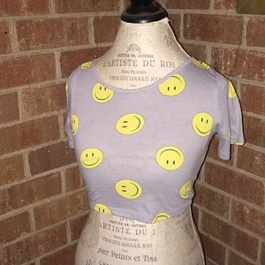 smiley face crop top